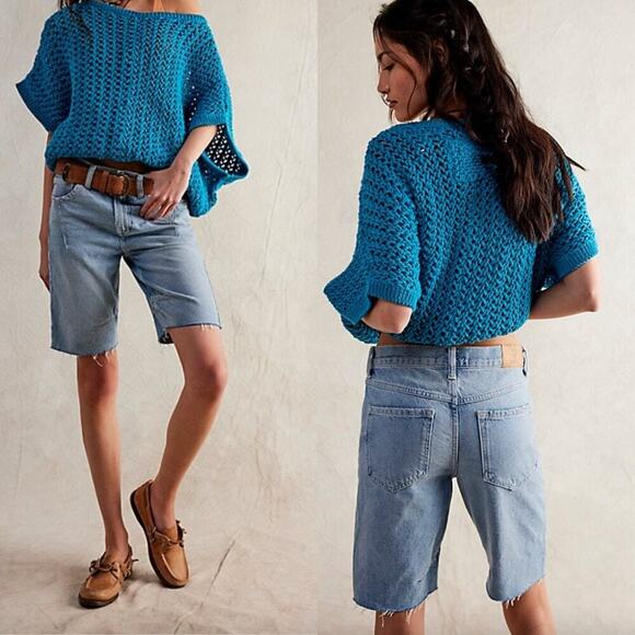 Free People We The Free Ghost Town Long Shorts NWT - Picture 1 of 9